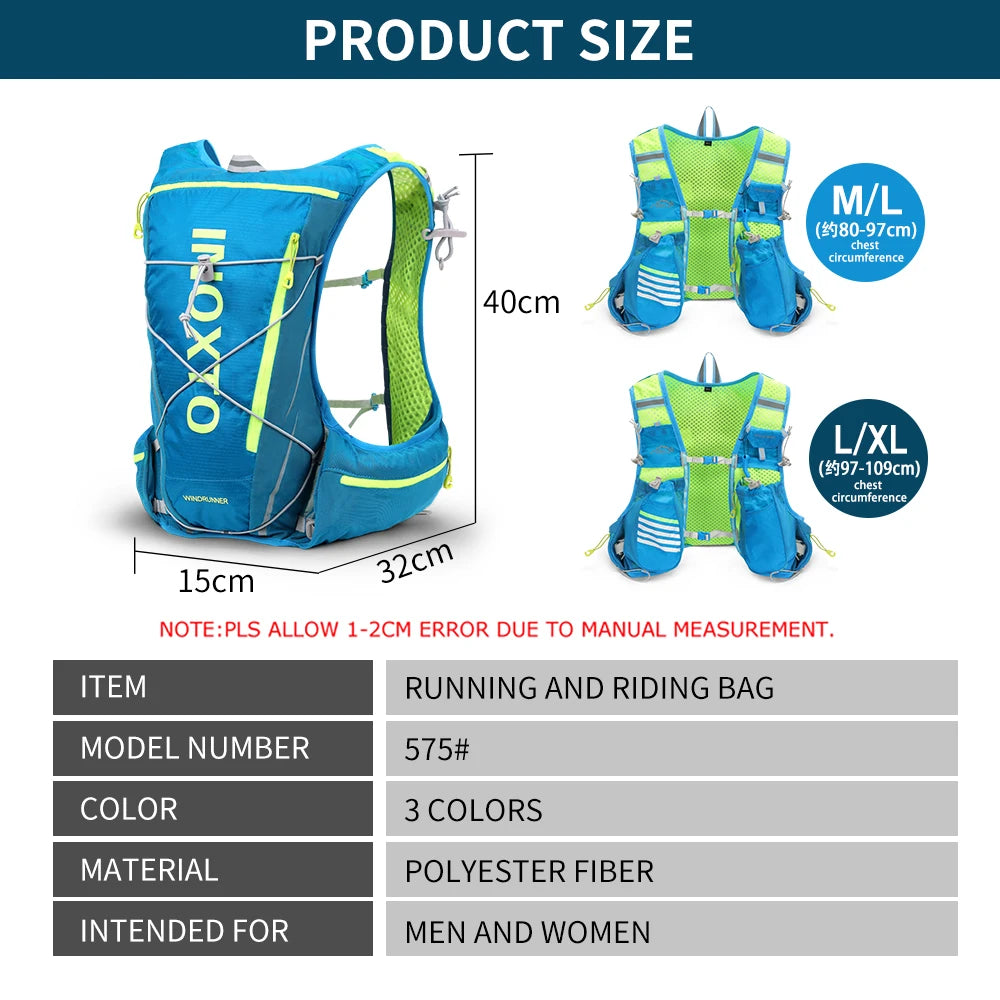8L Hydration Vest Backpack – Running, Cycling, Hiking with 1.5L Bladder & 2x500ml Bottles